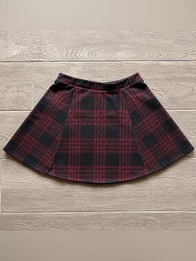 Eclipse Plaid Skater Skirt XL | Black Red Tartan Mini Stretch A-Line